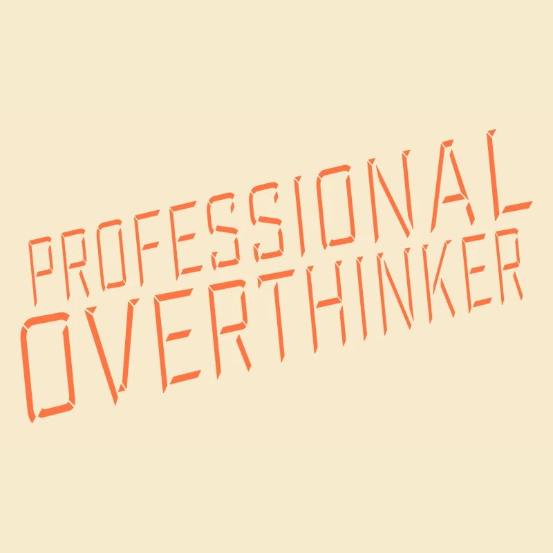 Professional Overthinker Funny Brooding Anxiety Logo