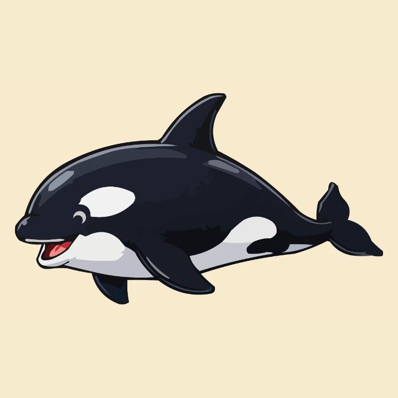 Orca Cartoon Wal Design