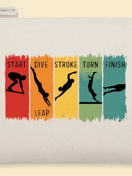 Retro Swimming Steps Start Tauchschwimm-Finish