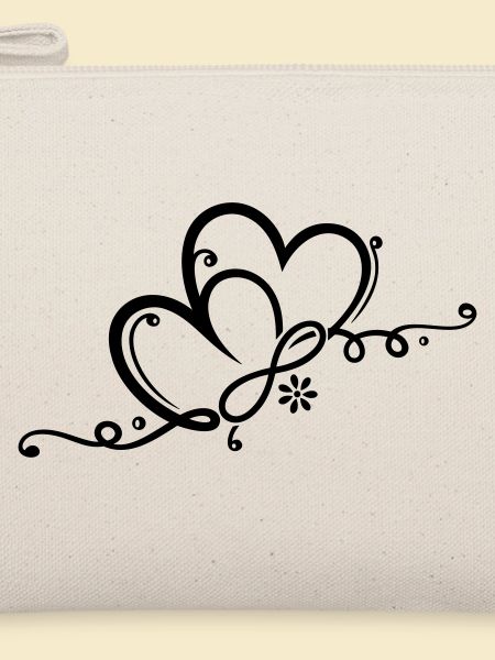Zwei Herzen mit Blume und infinity