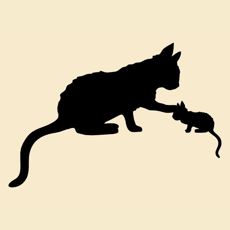 Cat Mom touche les chatons