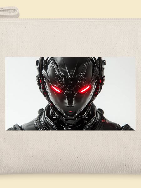 Futuristischer Roboter mit rot leuchtenden Augen