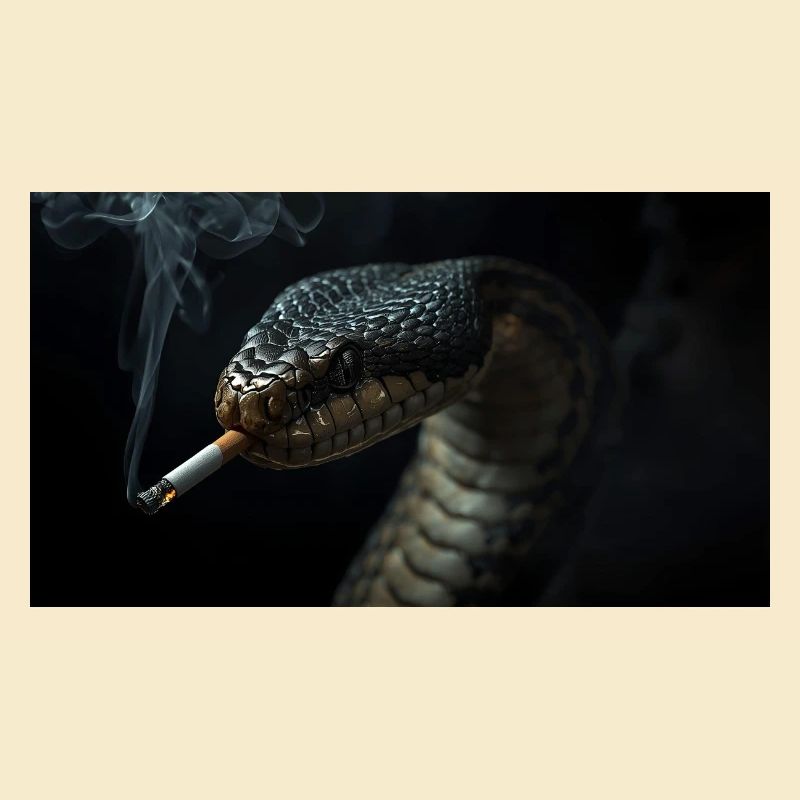  Cobra Schlange mit Zigarette