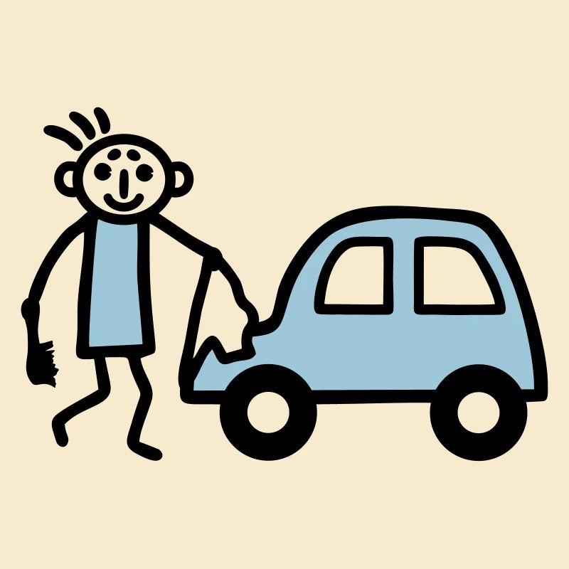 Strichmännchen Autowäsche - V2