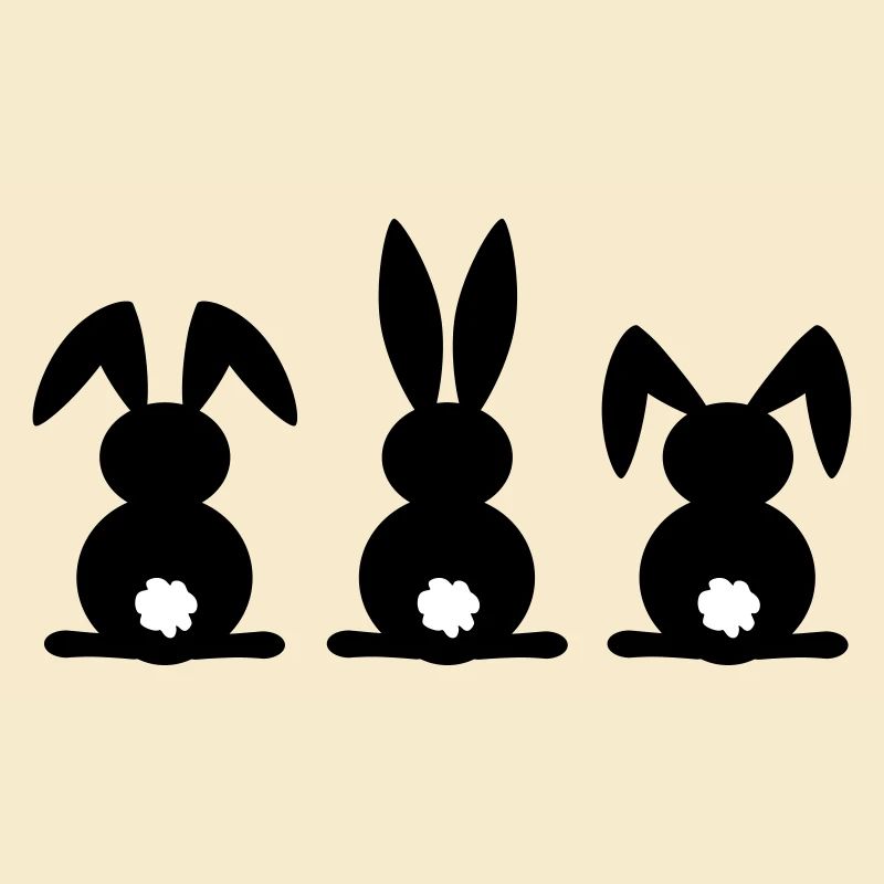 Kaninchen-Silhouette. Frohe Ostern oder Osterfeier. Ei.