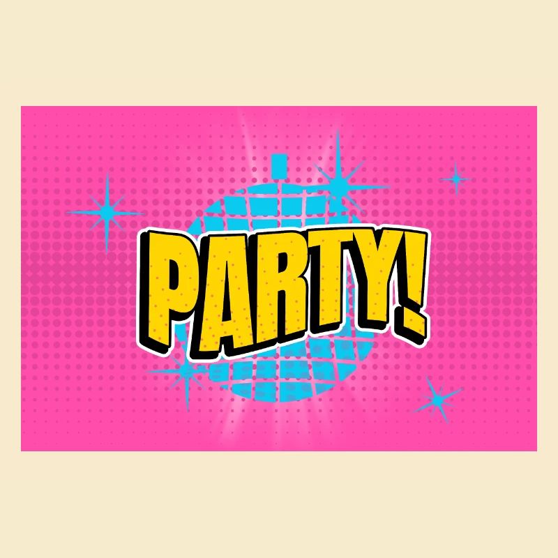 Party Disco Comic Style Bubble Graffiti Lettering
