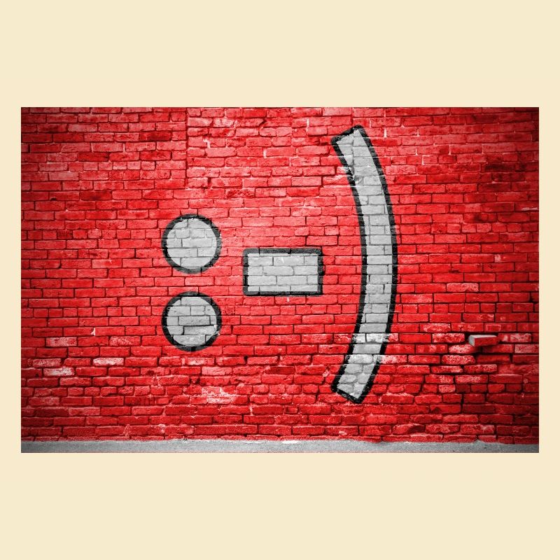 Smiley brick wall graffiti :-)