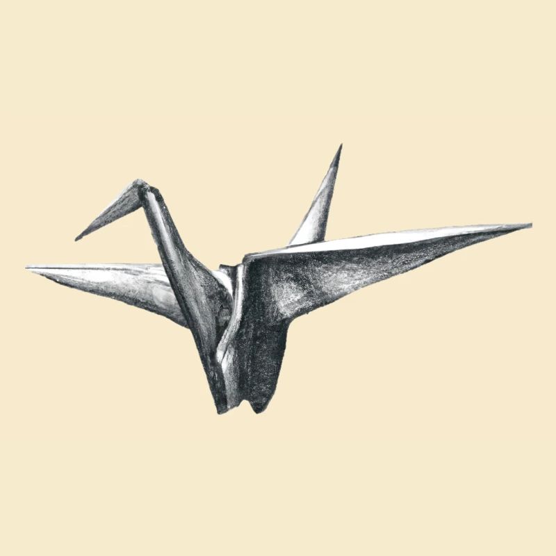 Origami Vogel Grau