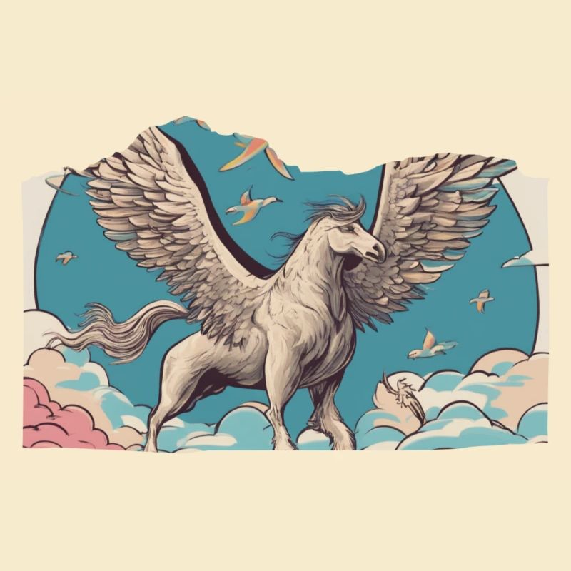 Pegasus mit Vögeln
