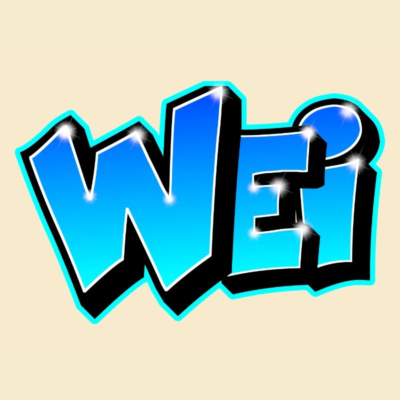 Graffiti prénom WEI imprimable sur Tout