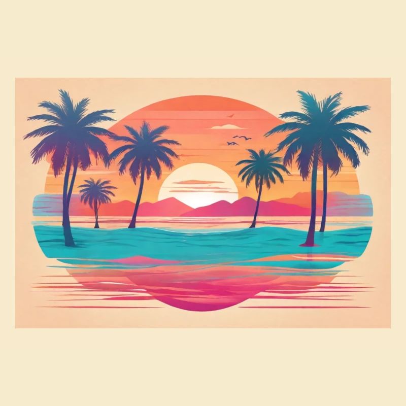 a retro sunset