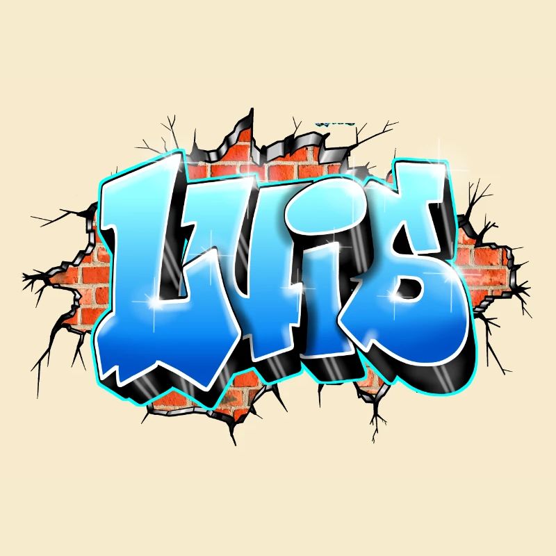 Luis Graffiti Name Printable on Everything/ Brick