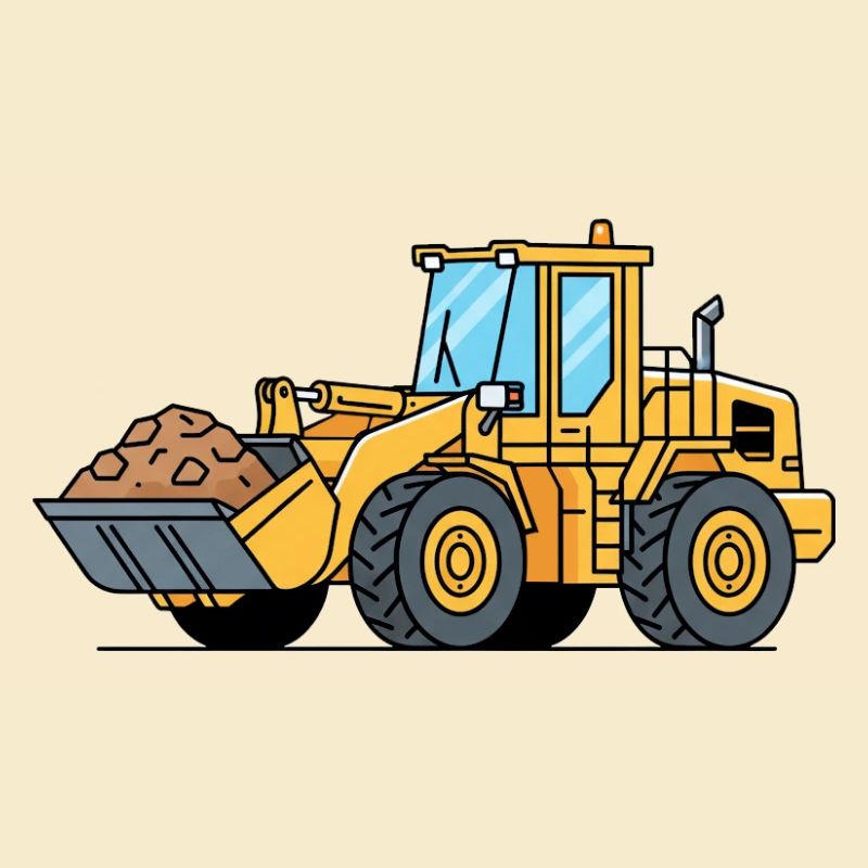 Machine de construction à chargeuse sur pneus