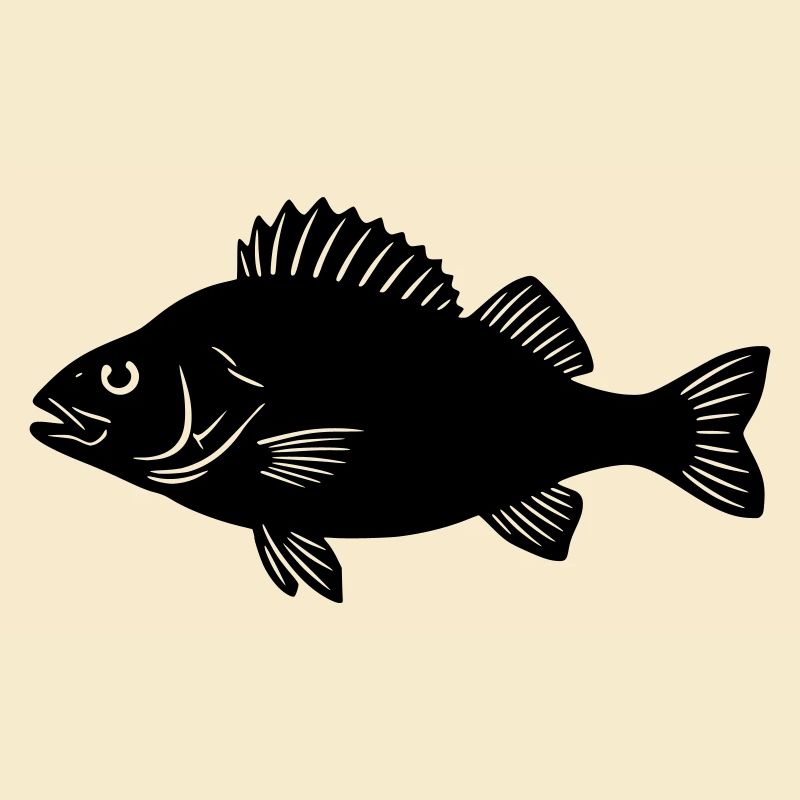 Perch Silhouette Angler Logo