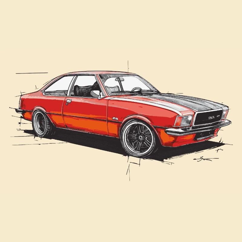 Roter Oldtimer-Coupéwagen