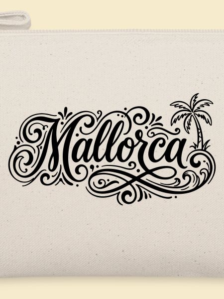 Mallorca Schrift Palmen