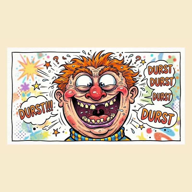 Durst-Karikatur Comicgesicht