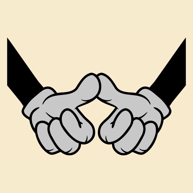 Thumbs touch welcome friends