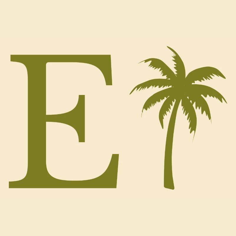 Lettre e vert Palm