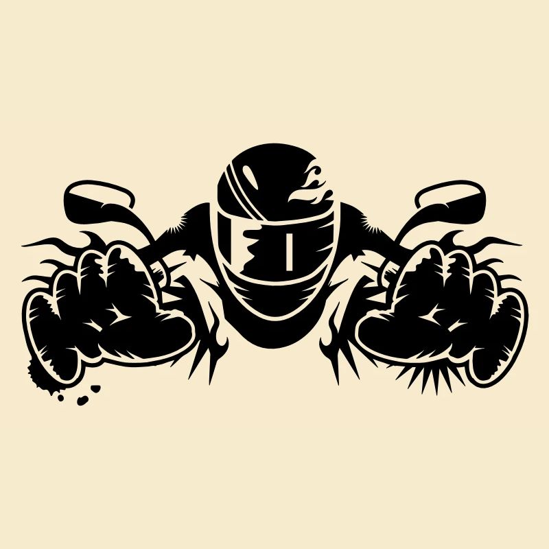 Motorradfahrer mit Motorrad Lenker und Helm