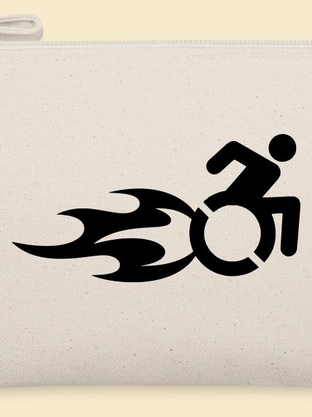 Rollstuhlfahrer mit Flammen #