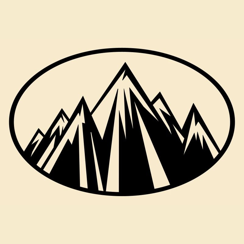 mountains design oval