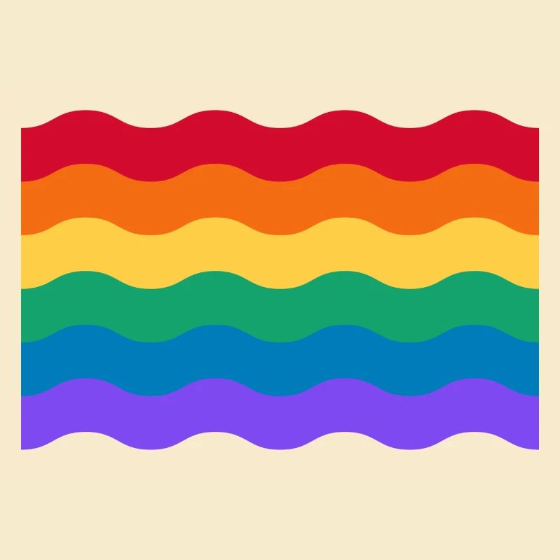 Wavy rainbow gay pride flag