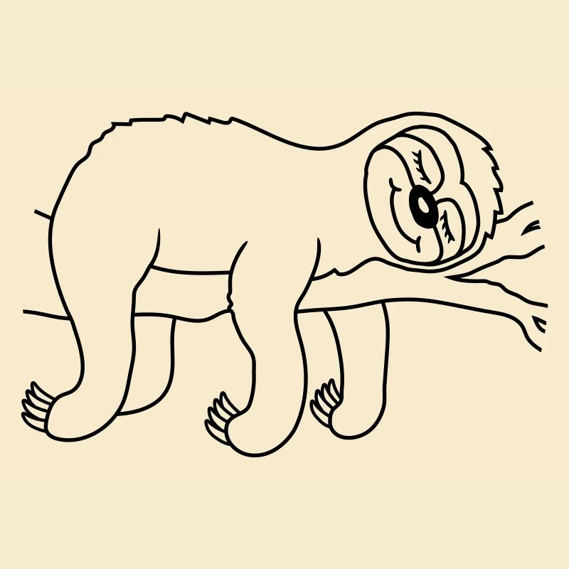 Relaxed tired sloth sleeps