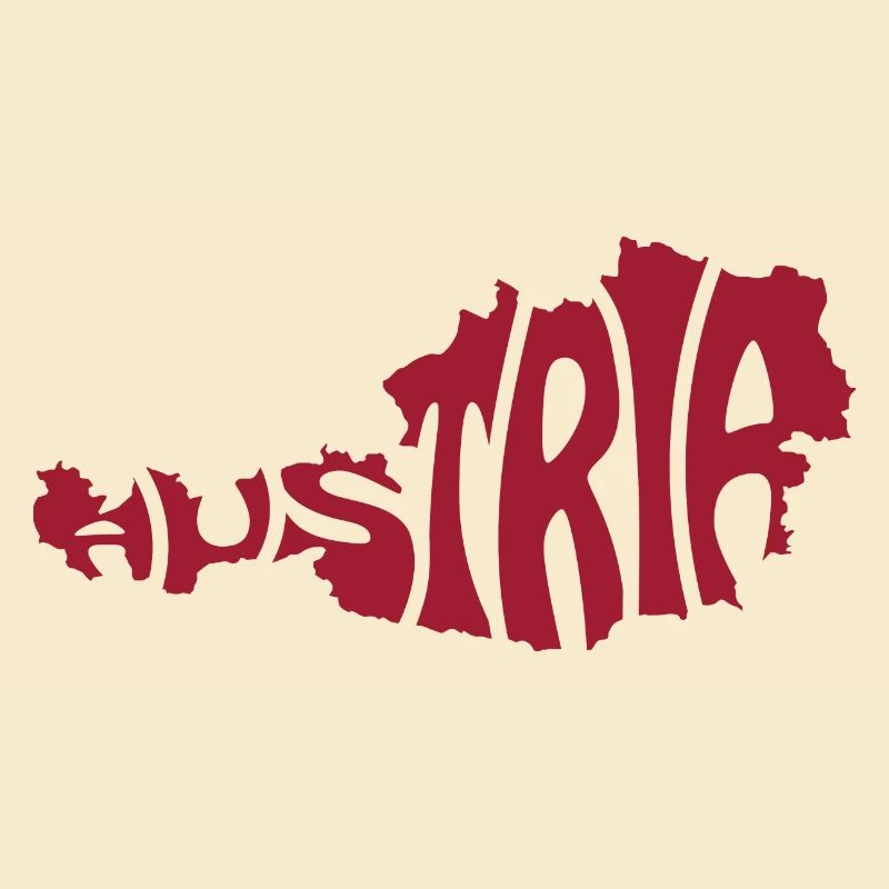 Austria Map Typography