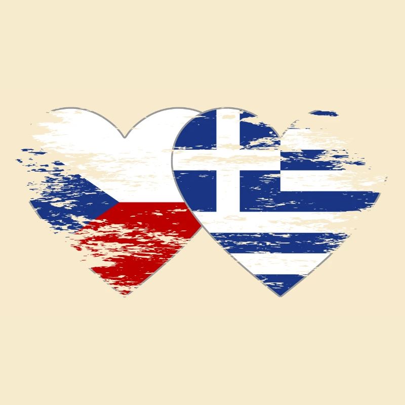 République tchèque Grèce Drapeau utilisé coeur
