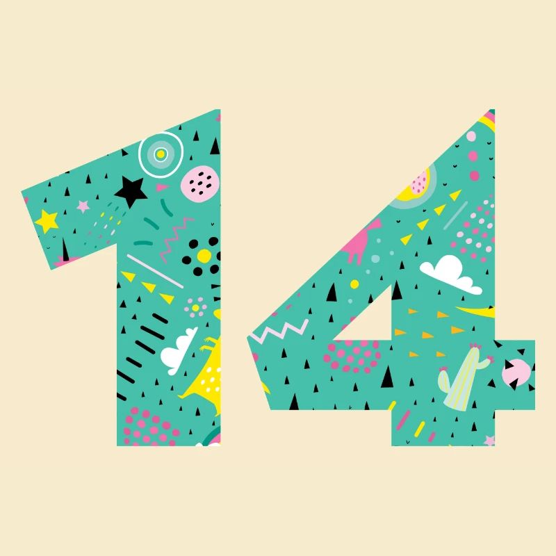 Personalized 14 Anniversary Number