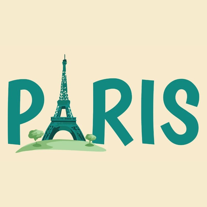 Paris Skyline with Eiffel Tower Illustration