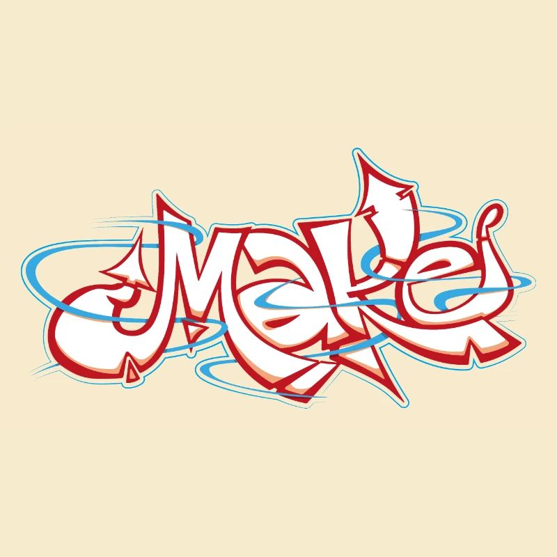 Rotes Graffiti des Wortes make
