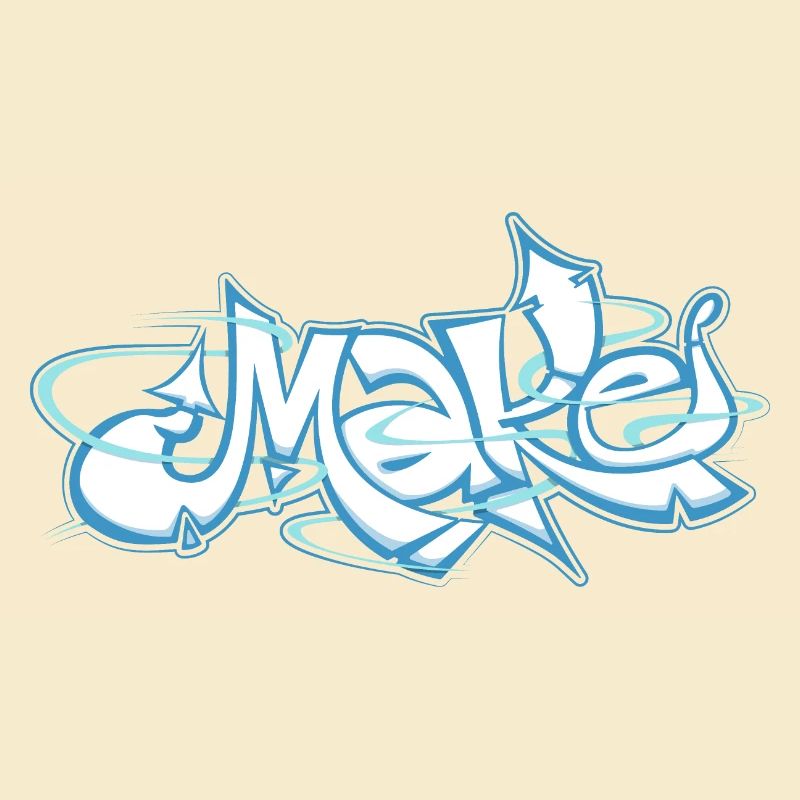 Blaues Wort machen Graffiti