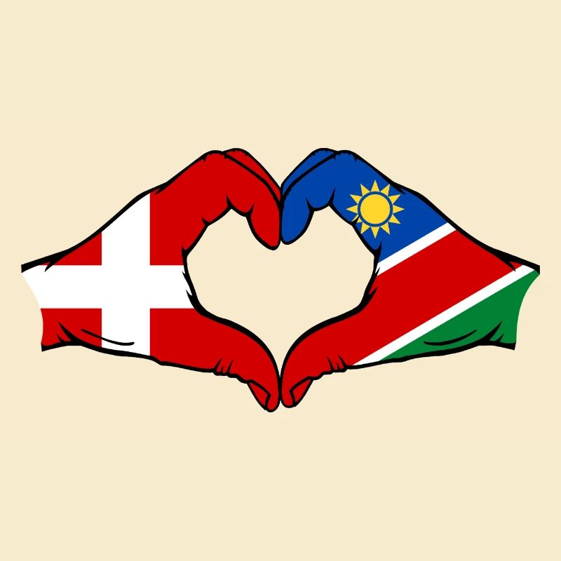 Denmark Namibia Flag Heart