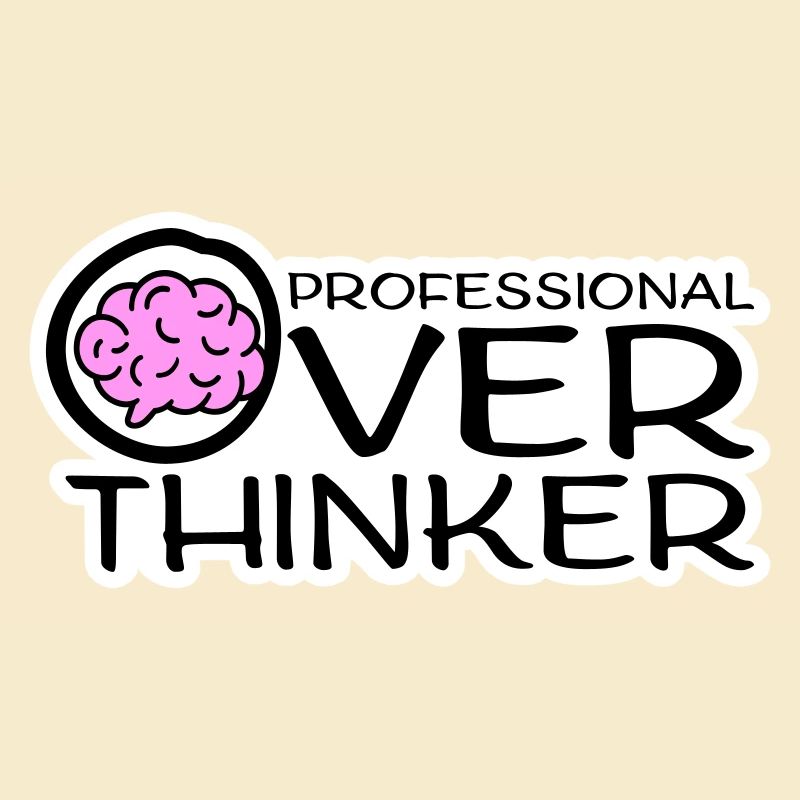 Professional Overthinker Funny Brooding Anxiety Logo