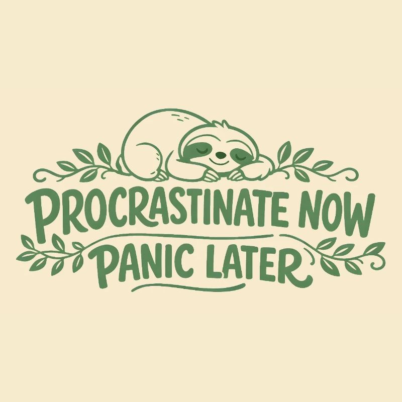 Faultier Spruch - Procrastinate Now Geschenk