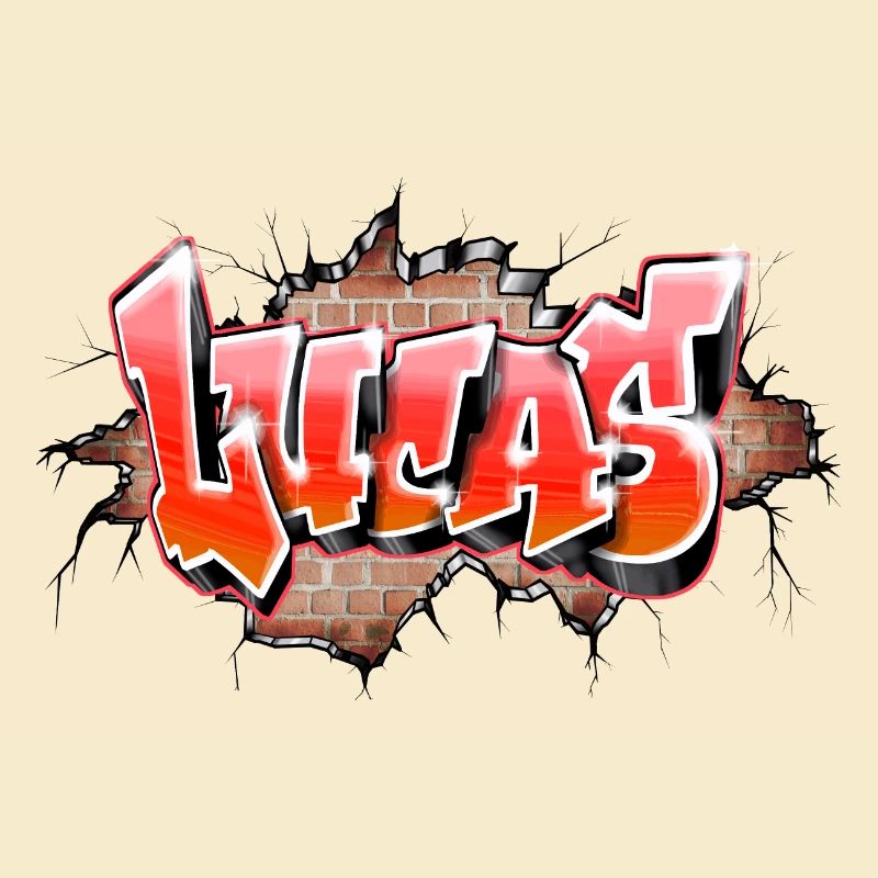 Lucas graffiti name red