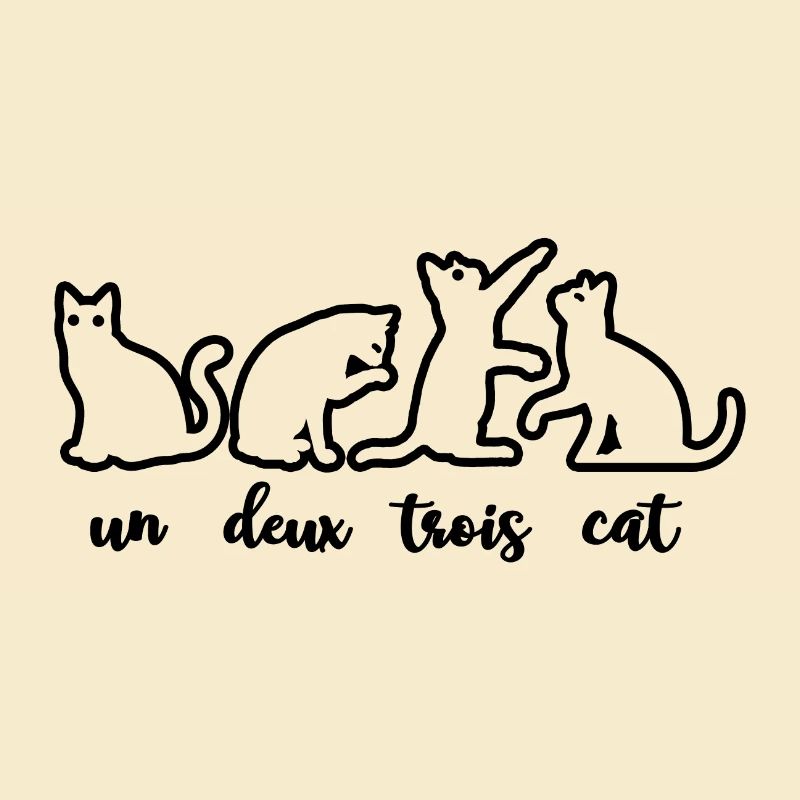 Un Deux Trois Katze Liebhaber Kätzchen Kitty Geschenk