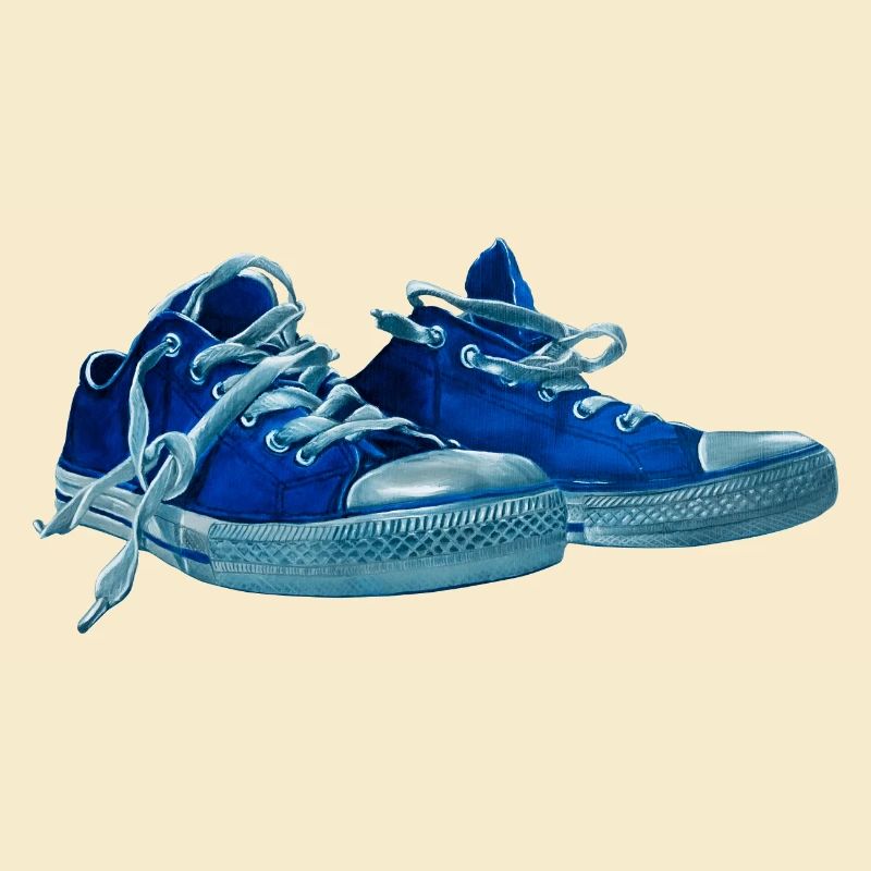 Blue sneaker print