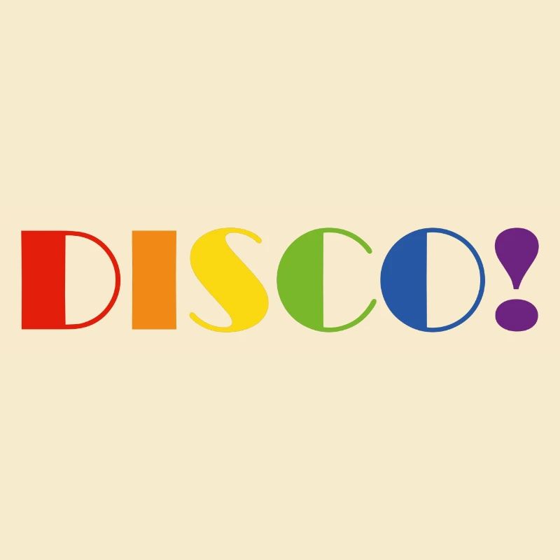 DISCO rainbow text