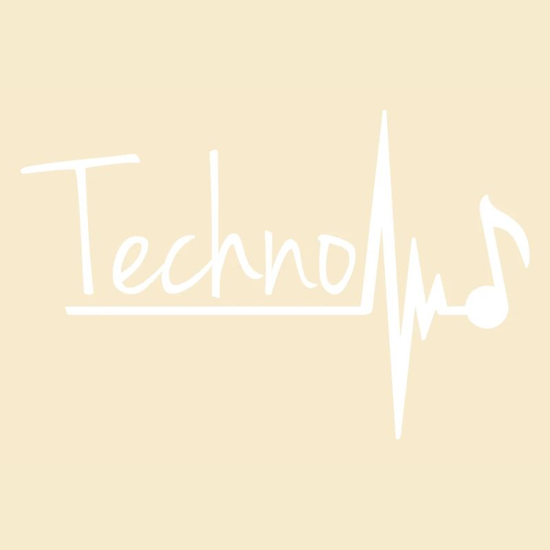 Techno Music Letters Musical Note Pulse Heartbeat