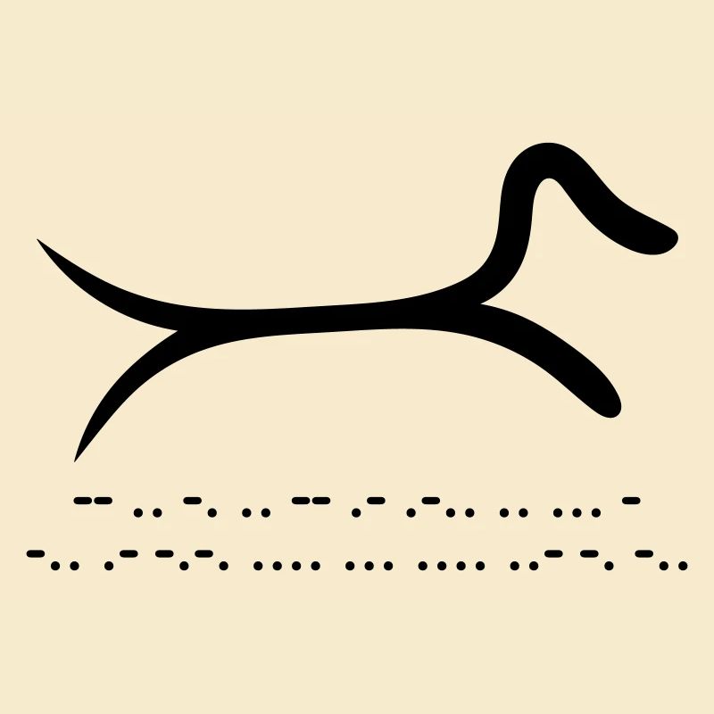 Dachshund with morse code