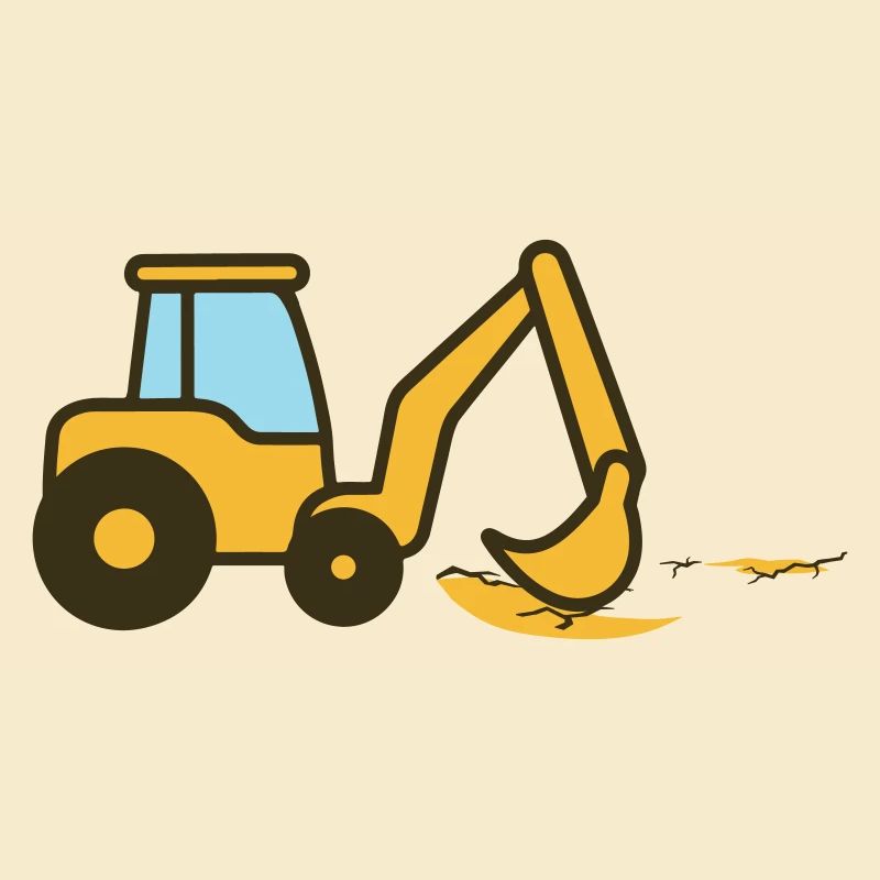 Cartoon-Bagger im Sand