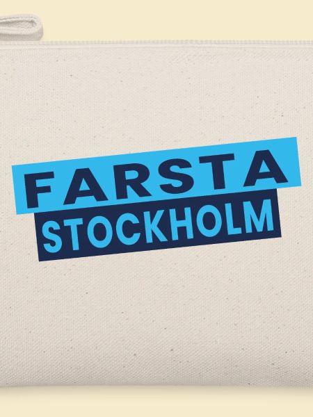 Farsta Stockholm Blaue Typografie-Layout