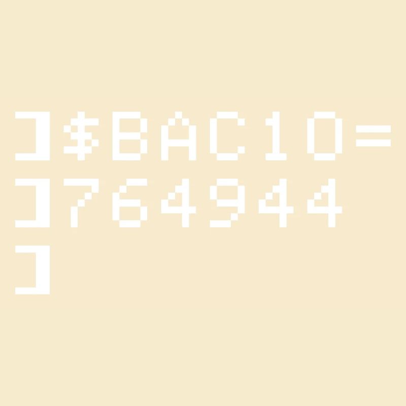 Bacio BAC10 8-bits Esadecimal Code Nerd Pixel Art