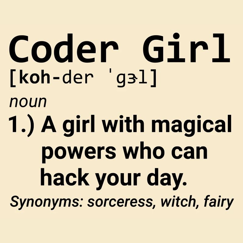 Coder Fille Définition développeur Programmier Girl