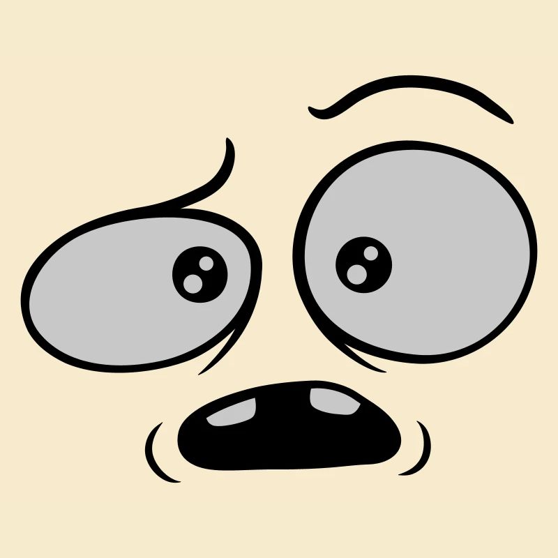 Skeptical confused comic face