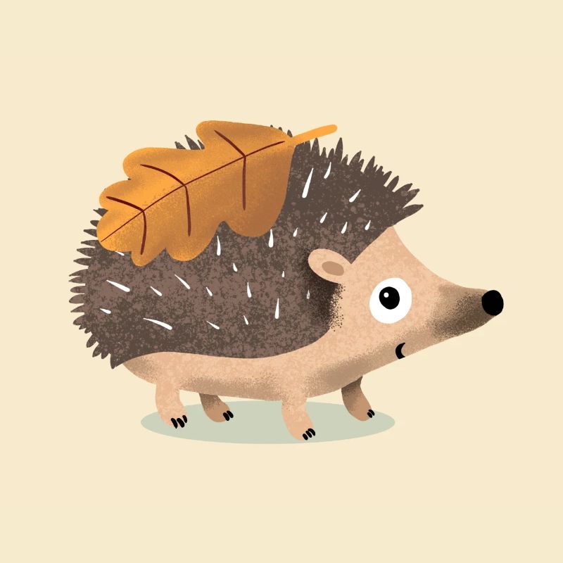 HerbstIgel mit Eichenblatt