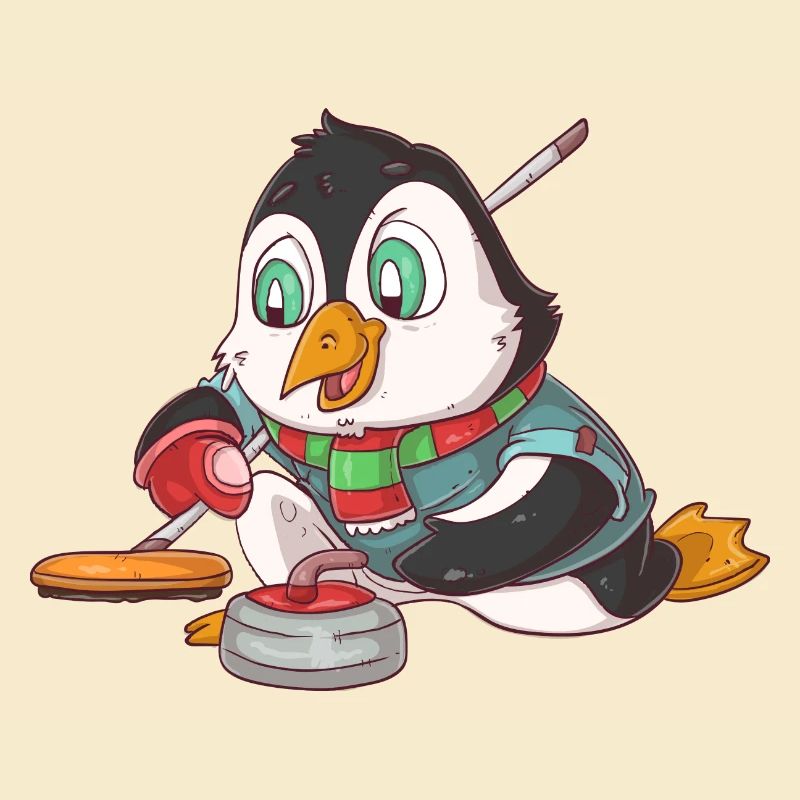 Curling Pinguin